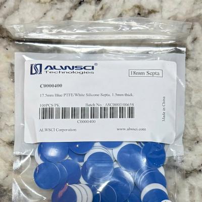 Blue PTFE/White Silicone Septa 1.5mm thick